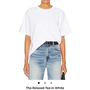 Relaxed Crewneck Tee in White - Women's Casual Top